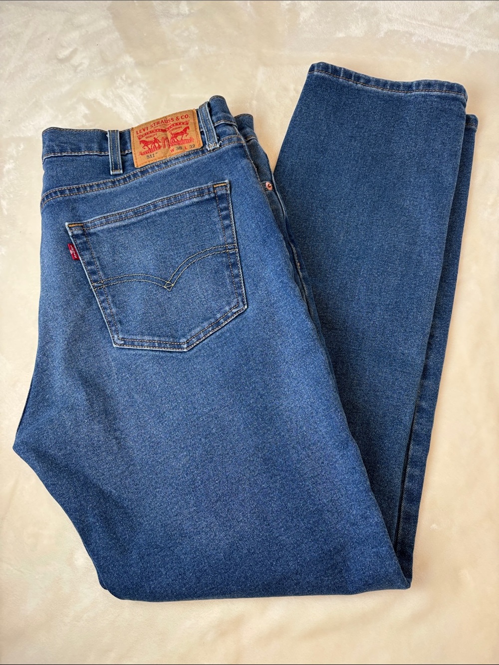 Levi's Men's Dark Blue Straight-Leg Jeans - Size 38X32